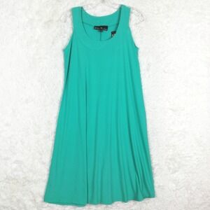 Ellen‎ Parker Womens Slip Dress Teal Sleeveless Knee Length M New